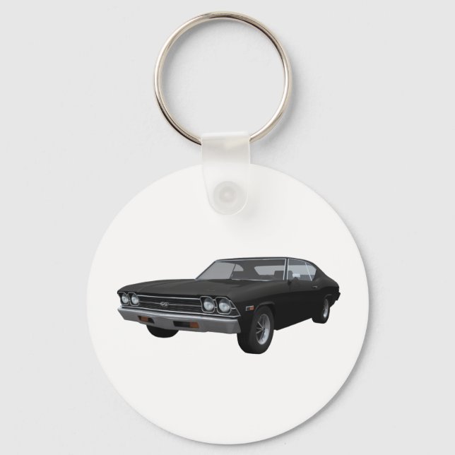 1969 Chevelle SS: Black Finish Key Ring (Front)