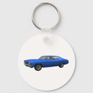 1969 Chevelle SS: Blue Finish Key Ring