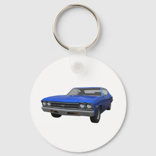 1969 Chevelle SS: Blue Finish Key Ring