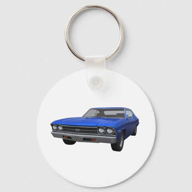 1969 Chevelle SS: Blue Finish Key Ring (Front)