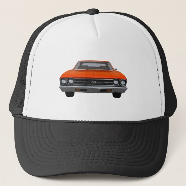 1969 Chevelle SS: Orange Finish Trucker Hat (Front)