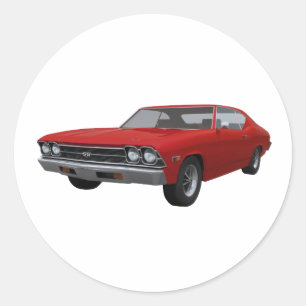 1969 Chevelle SS: Red Finish Classic Round Sticker