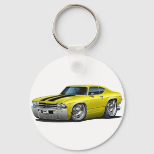 1969 Chevelle Yellow-Black Car Key Ring