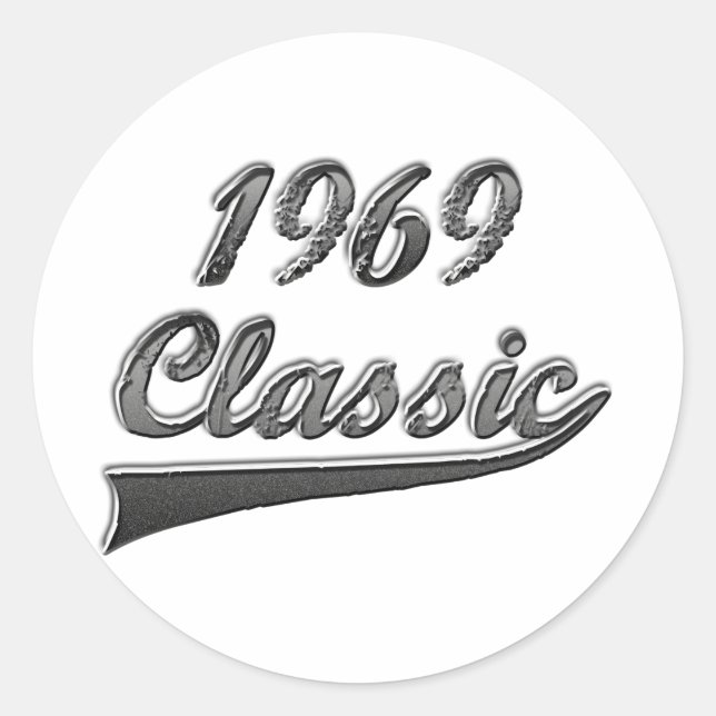 1969 Classic Round Sticker (Front)