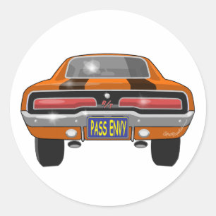 1969 Dodge Charger Classic Round Sticker
