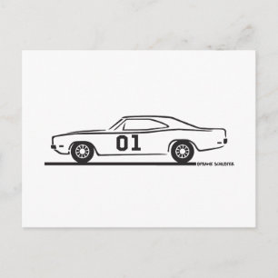 1969 Dodge Charger General Lee Postcard
