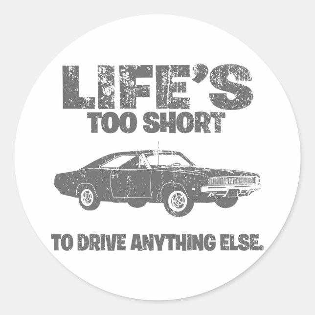 1969 Dodge Hemi Charger Classic Round Sticker (Front)