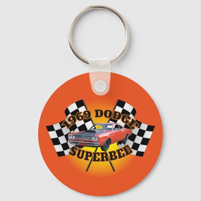 1969 Dodge Super Bee Keychain. Key Ring (Front)