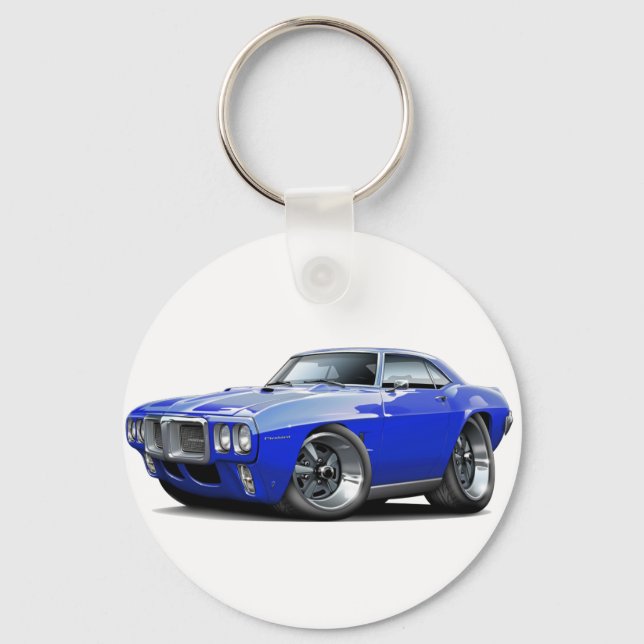1969 Firebird Blue Car Key Ring (Front)