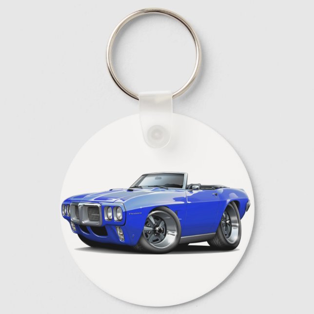 1969 Firebird Blue Convertible Key Ring (Front)