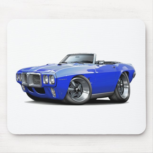 1969 Firebird Blue Convertible Mouse Mat (Front)