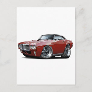 1969 Firebird Maroon-Black Top Car Postcard