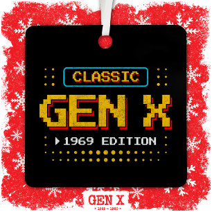 1969 Gen X Classic Retro Gamer Gaming Birthday Metal Tree Decoration