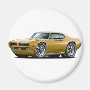 1969 GTO Judge Gold Hidden Headlight Car Magnet