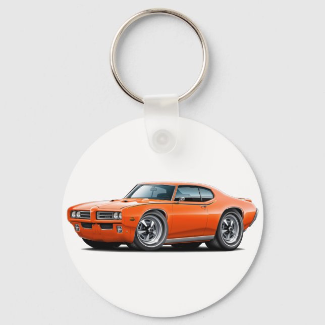 1969 GTO Judge Orange Car Key Ring (Front)