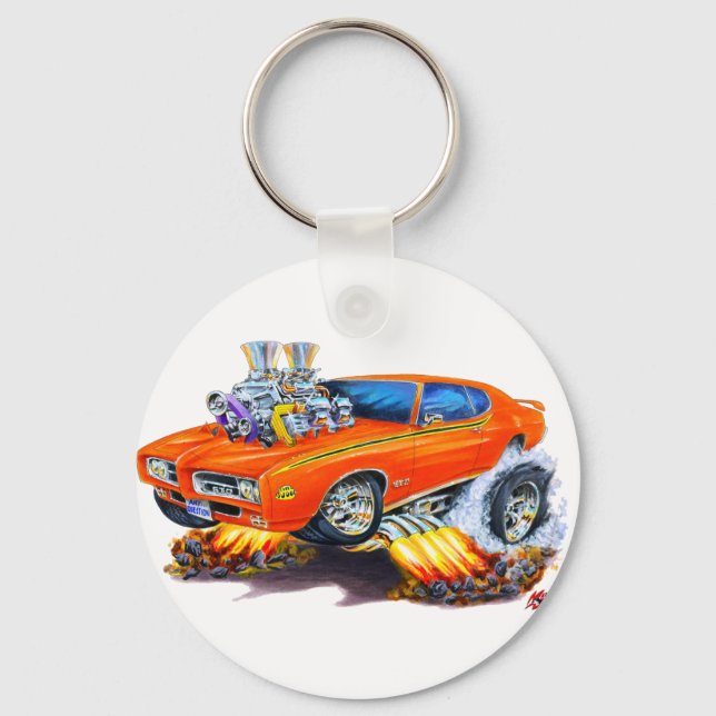 1969 GTO Judge Orange Car Key Ring (Front)