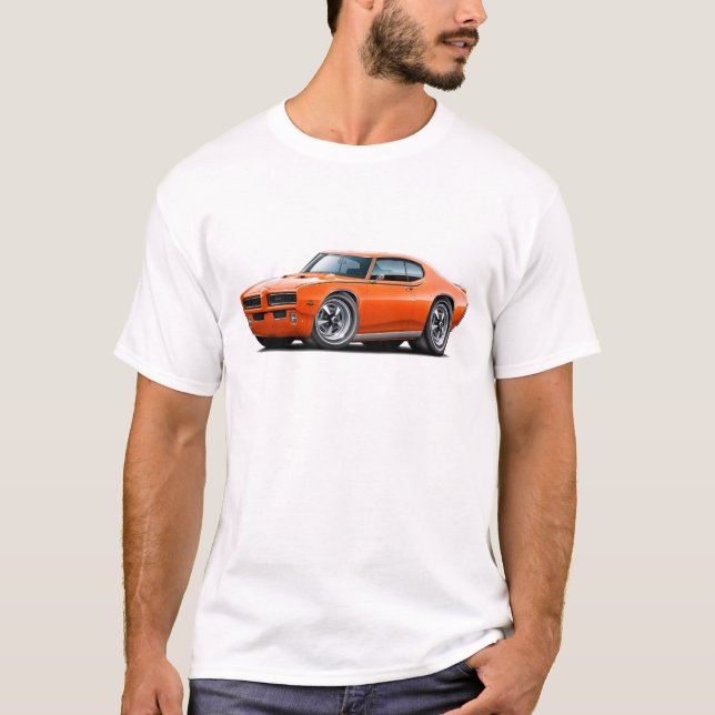 1969 GTO Judge Orange Hidden Headlight Car T-Shirt (Front)