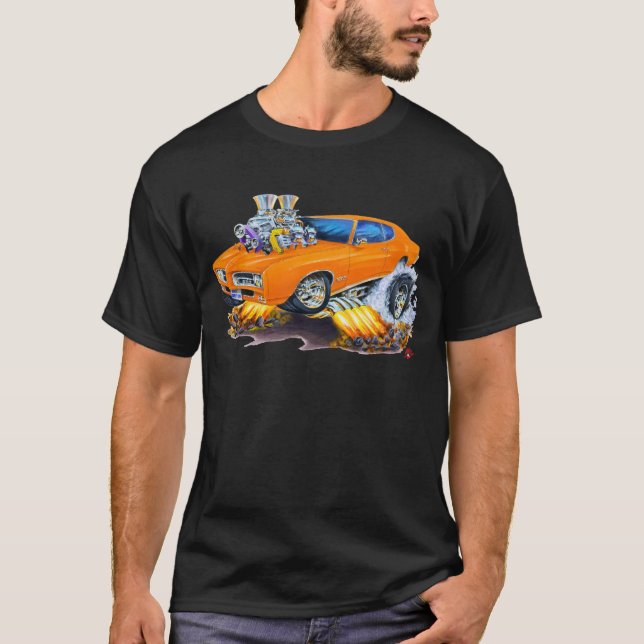 1969 GTO Orange Car T-Shirt (Front)