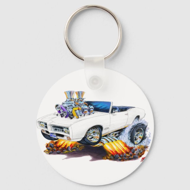 1969 GTO White Convertible Key Ring (Front)