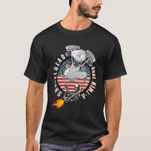 1969 HD Shovelhead VTwin Flame Farting Motorcycle  T-Shirt