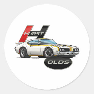 1969 Hurst Olds Cutlass Classic Round Sticker