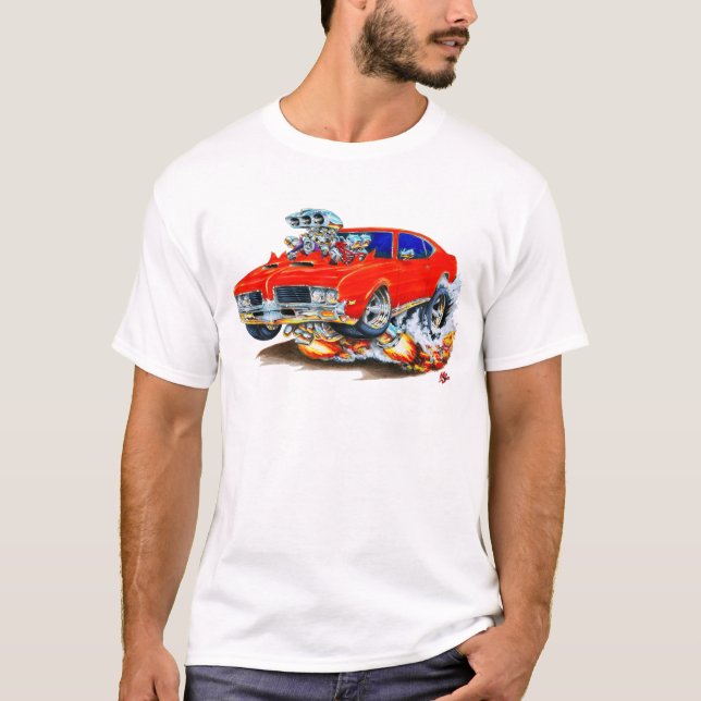 1969 Olds Cutlass Red Car T-Shirt (Front)