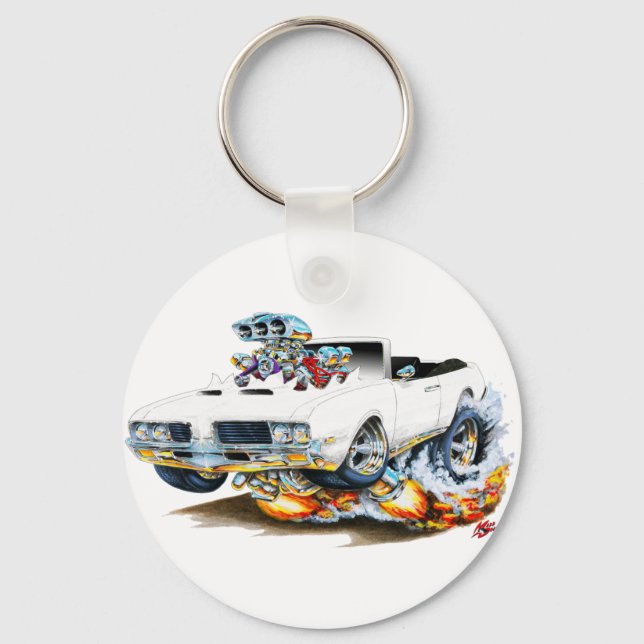 1969 Olds Cutlass White Convertible Key Ring (Front)