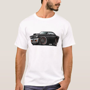 1969 Roadrunner Black-Black Hood Scoop Car T-Shirt