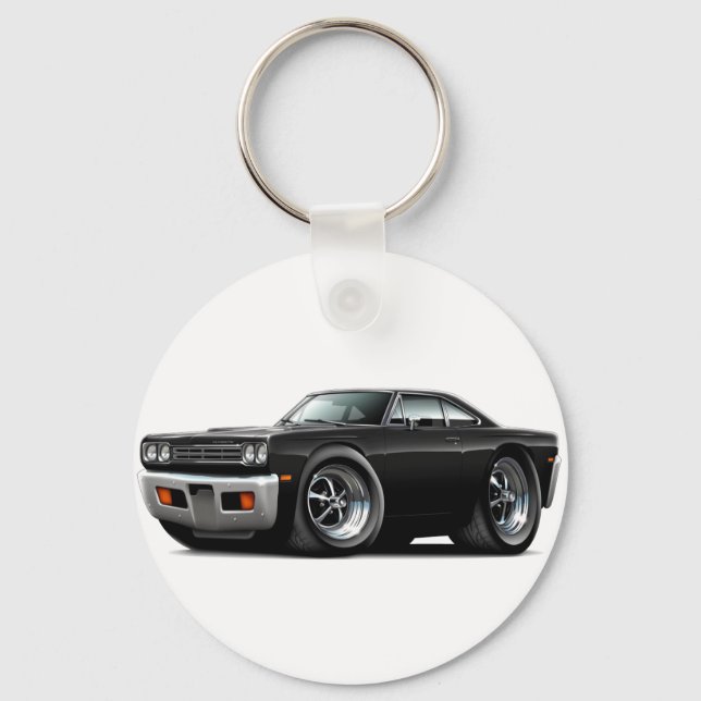 1969 Roadrunner Black Car Key Ring (Front)