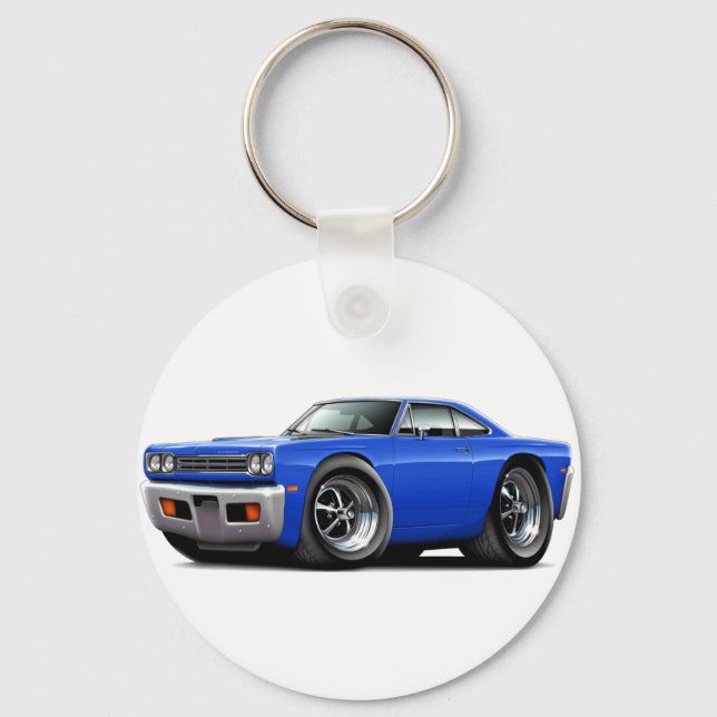 1969 Roadrunner Blue Car Key Ring (Front)