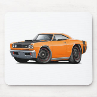 1969 Super Bee Orange-Black Stock Wheels Mouse Mat