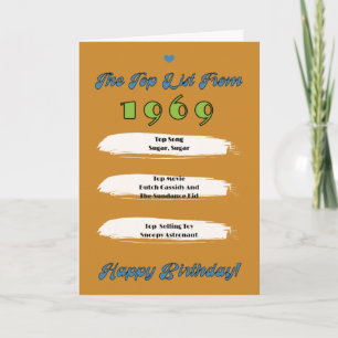 1969 Top List Birthday Card