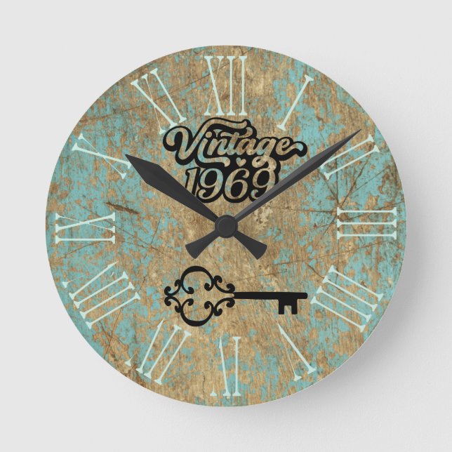 1969 Vintage Acrylic Wall Clock (Front)