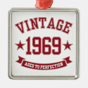 1969 Vintage Aged To Perfection Metal Tree Decoration