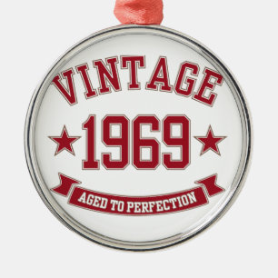 1969 Vintage Aged To Perfection Metal Tree Decoration