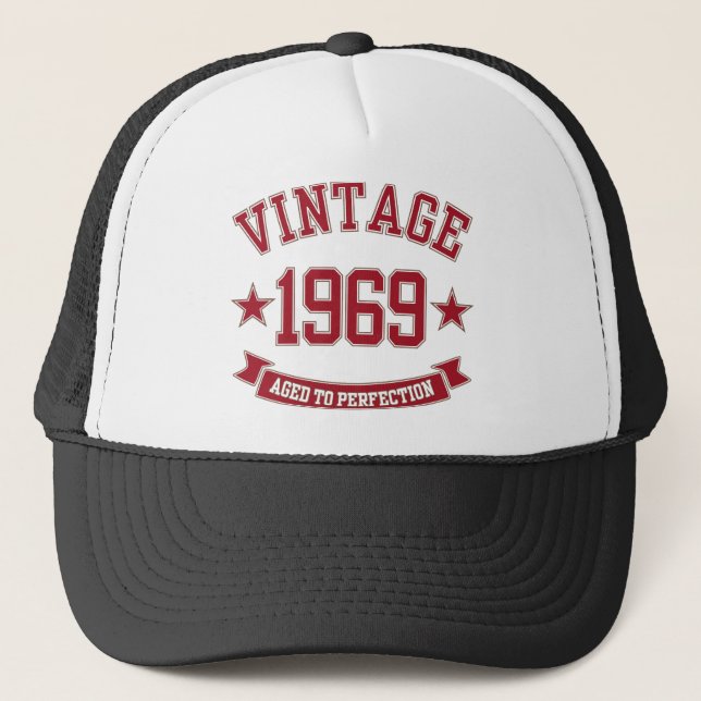 1969 Vintage Aged To Perfection Trucker Hat (Front)