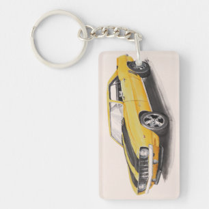 1969 Yellow Camaro Keychain