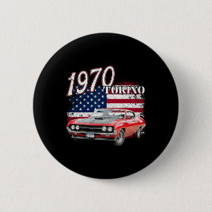 1970 70 Torino Muscle Clic Car 4th Of July America 6 Cm Round Badge