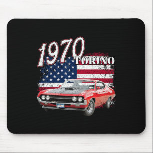 1970 70 Torino Muscle Clic Car 4th Of July America Mouse Mat