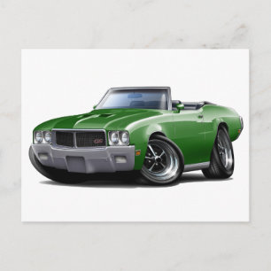 1970-72 Buick GS Green Convertible Postcard