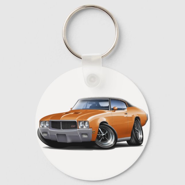 1970-72 Buick GS Orange Black Top Car Key Ring (Front)
