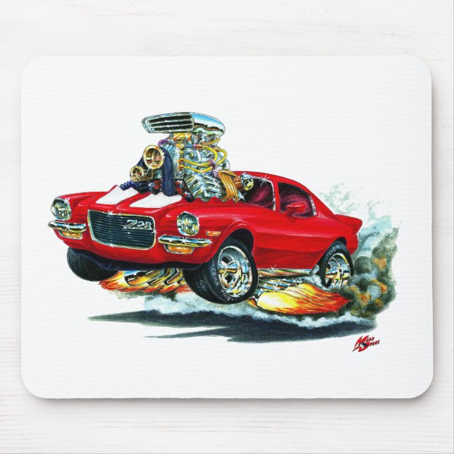 1970-72 Camaro Red-White Car Mouse Mat (Front)