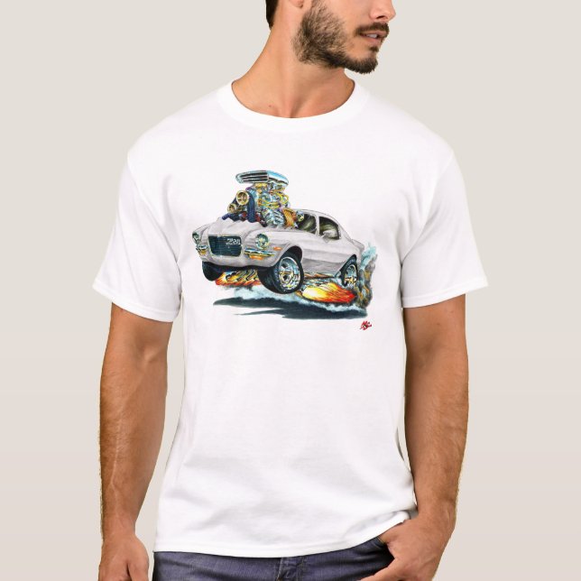 1970-72 Camaro White Car T-Shirt (Front)