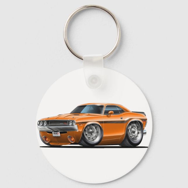 1970-72 Challenger Orange Car Key Ring (Front)