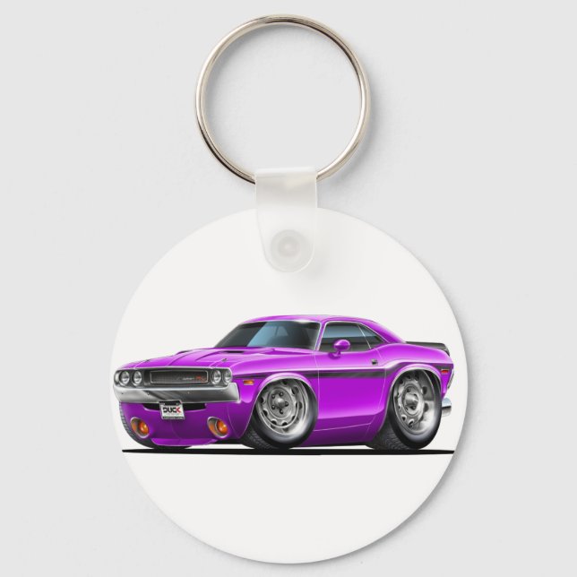 1970-72 Challenger Purple Car Key Ring (Front)