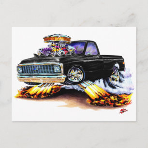 1970-72 Chevy C10 Black Longbed Postcard