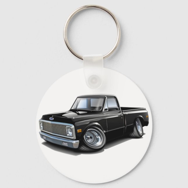 1970-72 Chevy C10 Black Truck Key Ring (Front)