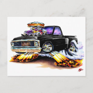 1970-72 Chevy C10 Black Truck Postcard