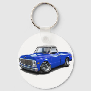 1970-72 Chevy C10 Blue-White Top Truck Key Ring