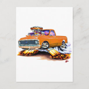 1970-72 Chevy C10 Orange Longbed Postcard